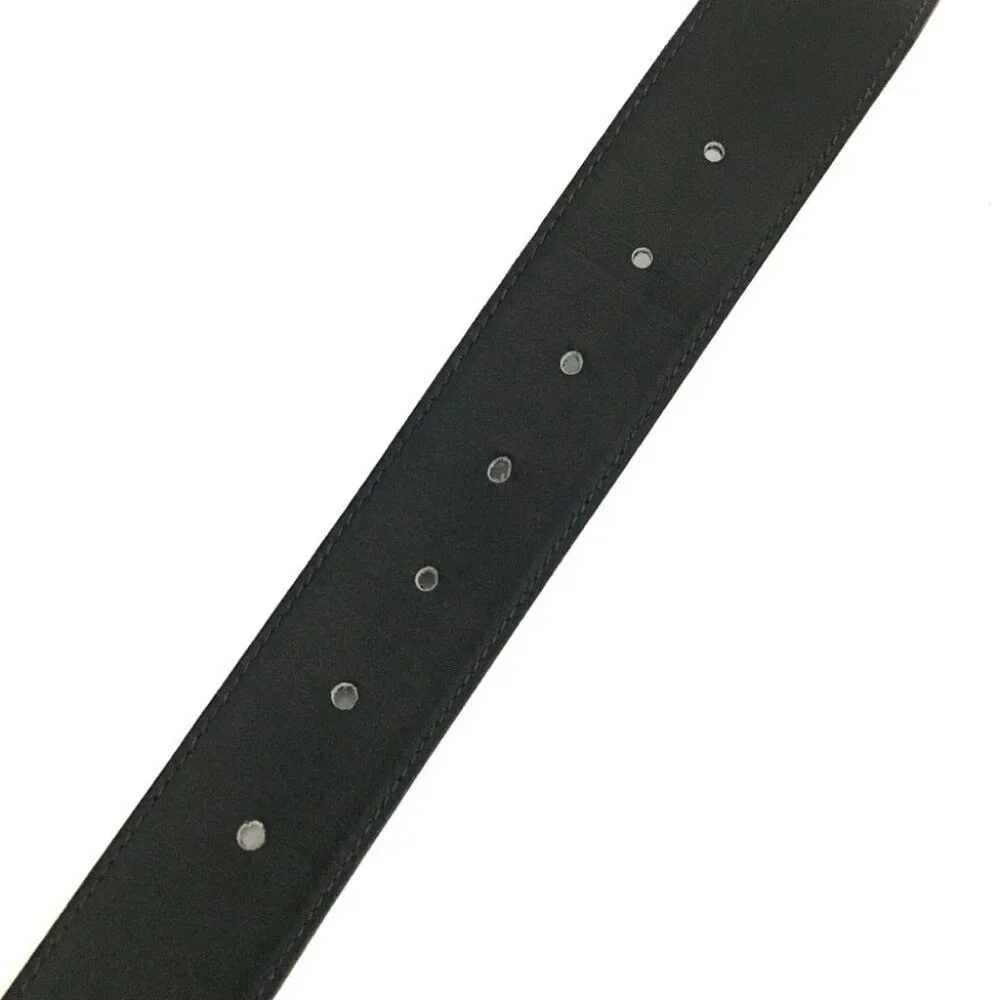 EGA GUCCI GG Logo Leather 90cm Men's Belt Black/2BG2982 - Picture 7 of 8